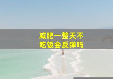 减肥一整天不吃饭会反弹吗