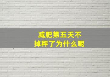 减肥第五天不掉秤了为什么呢