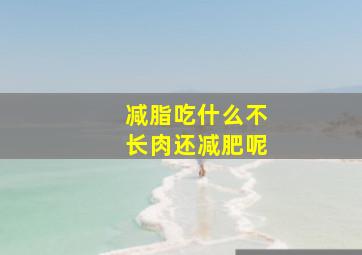 减脂吃什么不长肉还减肥呢