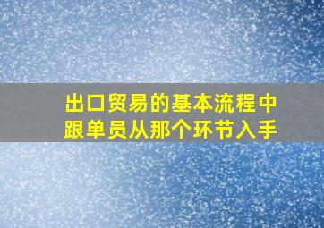 出口贸易的基本流程中跟单员从那个环节入手