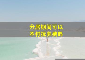 分居期间可以不付抚养费吗