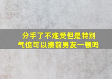 分手了不难受但是特别气愤可以揍前男友一顿吗