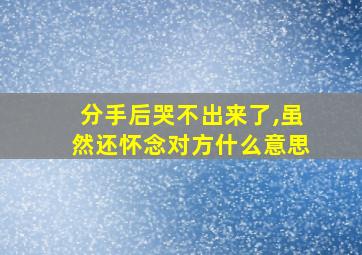 分手后哭不出来了,虽然还怀念对方什么意思