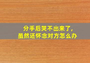 分手后哭不出来了,虽然还怀念对方怎么办