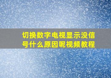 切换数字电视显示没信号什么原因呢视频教程