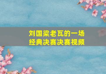 刘国梁老瓦的一场经典决赛决赛视频