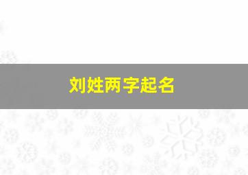 刘姓两字起名