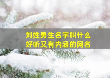 刘姓男生名字叫什么好听又有内涵的网名