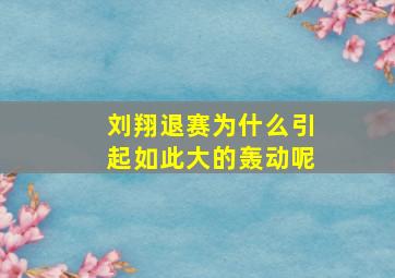 刘翔退赛为什么引起如此大的轰动呢