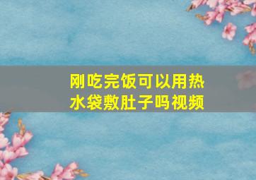 刚吃完饭可以用热水袋敷肚子吗视频