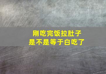 刚吃完饭拉肚子是不是等于白吃了