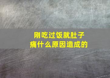 刚吃过饭就肚子痛什么原因造成的