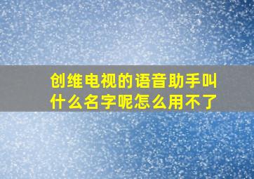 创维电视的语音助手叫什么名字呢怎么用不了