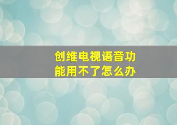 创维电视语音功能用不了怎么办