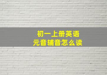 初一上册英语元音辅音怎么读