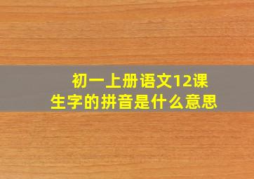 初一上册语文12课生字的拼音是什么意思