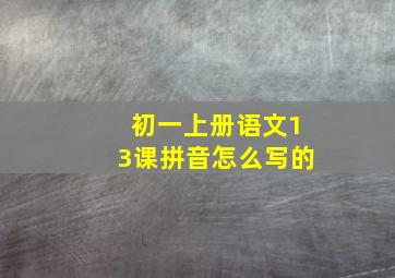 初一上册语文13课拼音怎么写的