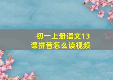 初一上册语文13课拼音怎么读视频