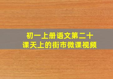 初一上册语文第二十课天上的街市微课视频