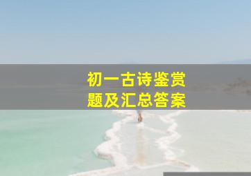 初一古诗鉴赏题及汇总答案