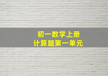 初一数学上册计算题第一单元