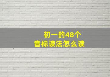 初一的48个音标读法怎么读