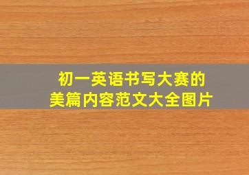 初一英语书写大赛的美篇内容范文大全图片