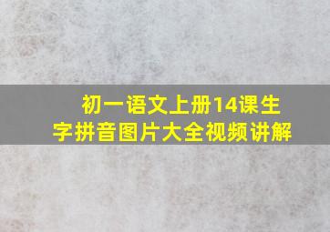 初一语文上册14课生字拼音图片大全视频讲解