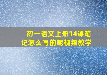 初一语文上册14课笔记怎么写的呢视频教学