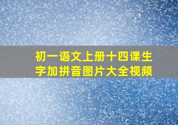 初一语文上册十四课生字加拼音图片大全视频