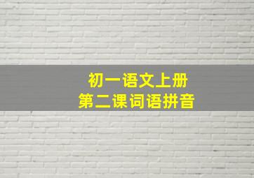 初一语文上册第二课词语拼音