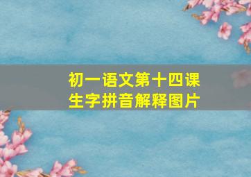 初一语文第十四课生字拼音解释图片