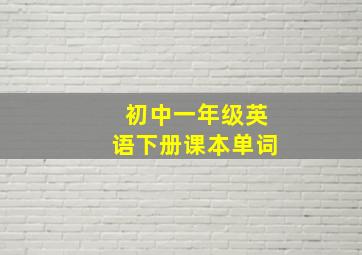 初中一年级英语下册课本单词