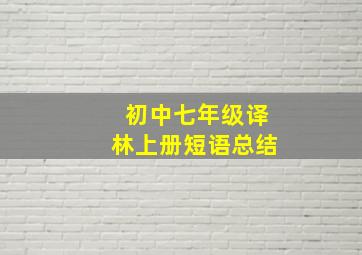 初中七年级译林上册短语总结