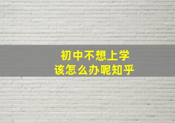 初中不想上学该怎么办呢知乎