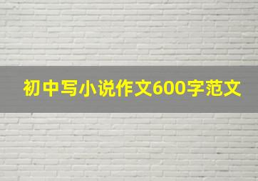 初中写小说作文600字范文