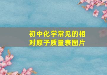 初中化学常见的相对原子质量表图片