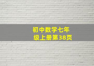 初中数学七年级上册第38页