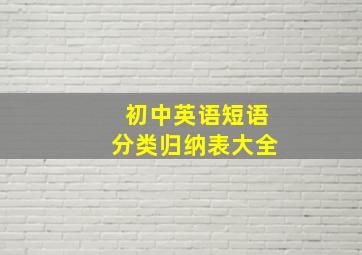 初中英语短语分类归纳表大全