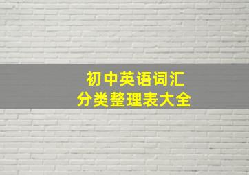 初中英语词汇分类整理表大全