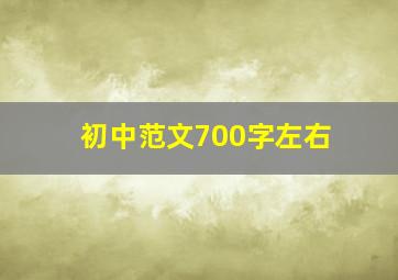 初中范文700字左右