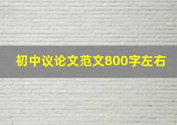 初中议论文范文800字左右