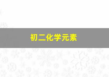 初二化学元素