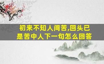 初来不知人间苦,回头已是苦中人下一句怎么回答