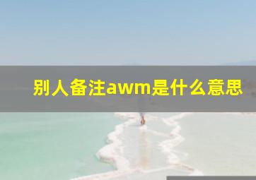 别人备注awm是什么意思