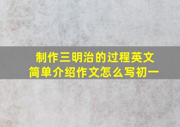 制作三明治的过程英文简单介绍作文怎么写初一