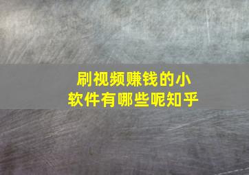 刷视频赚钱的小软件有哪些呢知乎