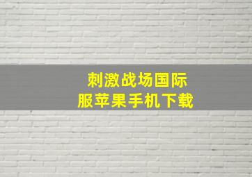 刺激战场国际服苹果手机下载