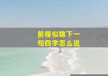 前程似锦下一句四字怎么说