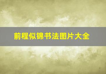 前程似锦书法图片大全